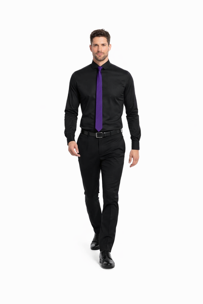 Black Shirt Purple Tie for Every Occasion - Image 2