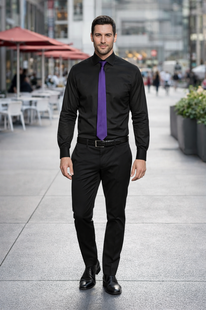 Black Shirt Purple Tie for Every Occasion - Image 5