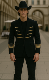 Black Single Breasted One Pocket Tuxedo Alberto Nardoni Blazer