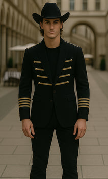 Black Single Breasted One Pocket Tuxedo Alberto Nardoni Blazer