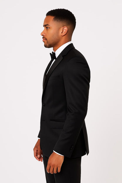 Black Satin Tuxedo Set – 4-Piece Style for Weddings & Proms - Image 4