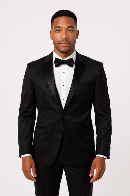 Black Satin Tuxedo Set – 4-Piece Style for Weddings & Proms - Image 2