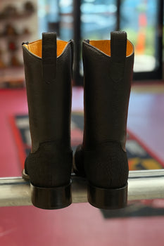 Black Square Toe Snake Print Boots by La Sierra Boots - Image 6