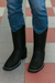 Black Square Toe Snake Print Boots