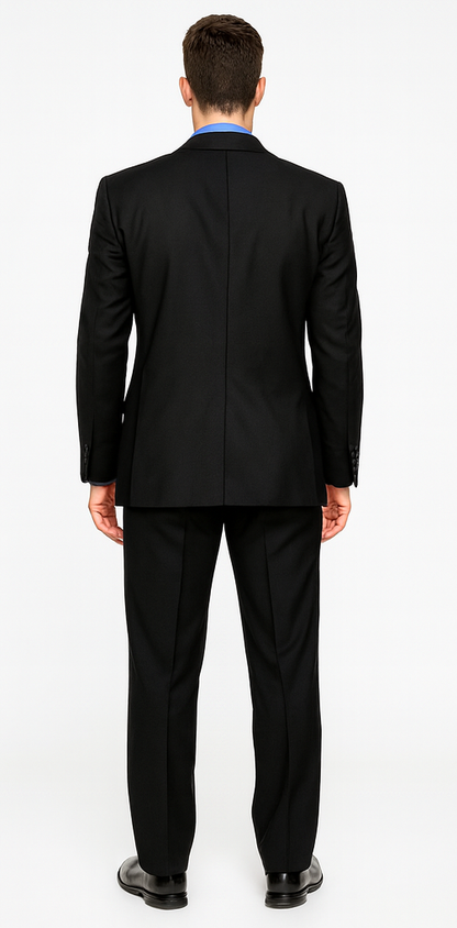 Black Super 150'S Wool Men's Cheap Priced Business Suits Clearance Sale Available In 2 Or 3 Buttons Style Regular Classic Cut Vented - Image 2