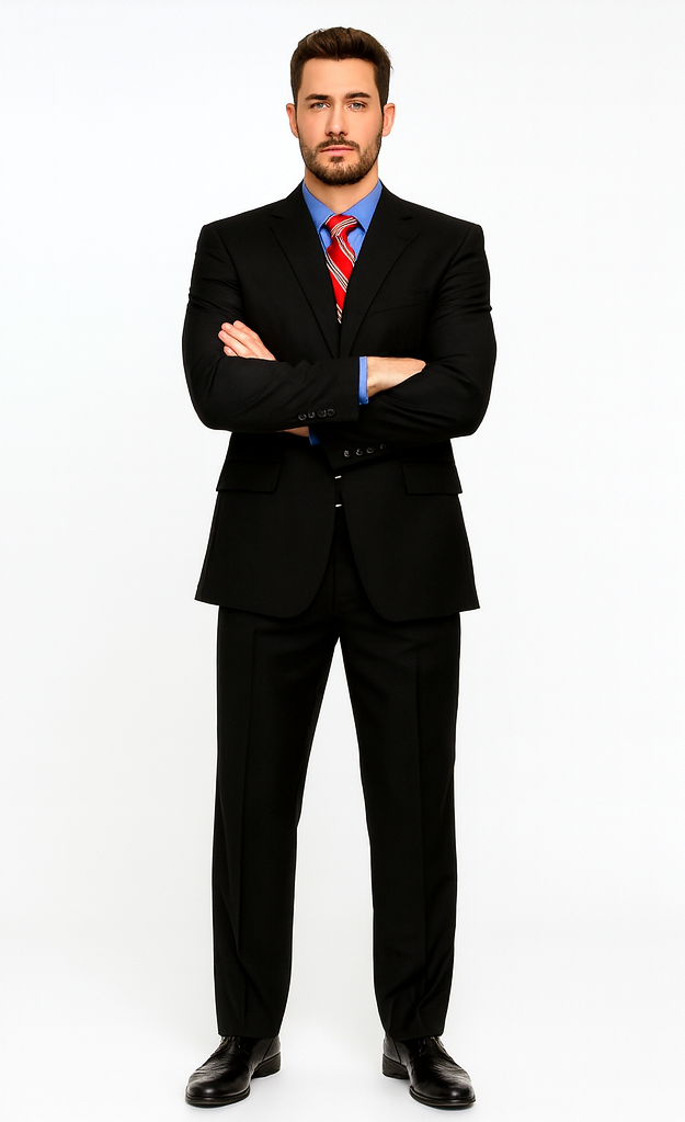 Black Super 150'S Wool Men's Cheap Priced Business Suits Clearance Sale Available In 2 Or 3 Buttons Style Regular Classic Cut Vented - Image 5
