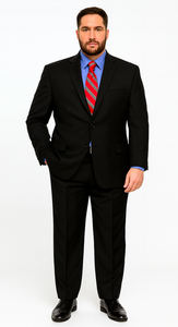 Black Super 150'S Wool Men's Cheap Priced Business Suits Clearance Sale Available In 2 Or 3 Buttons Style Regular Classic Cut Vented