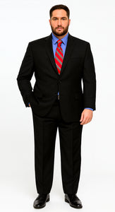 Black Super 150'S Wool Men's Cheap Priced Business Suits Clearance Sale Available In 2 Or 3 Buttons Style Regular Classic Cut Vented