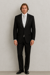 Package Deal High Quality 2-Button  Side Vented Super 120's Tuxedo + White Shirt+White Tie+White Vest