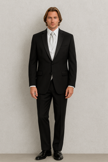 Package Deal High Quality 2-Button  Side Vented Super 120's Tuxedo + White Shirt+White Tie+White Vest