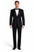 Black 2 Button Wool Tuxedo Without Pleat Flat Front Pants