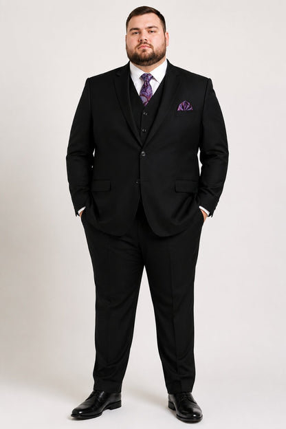 Mens 2 Button  Vested Wool Suit in Eggplant Modern Fit