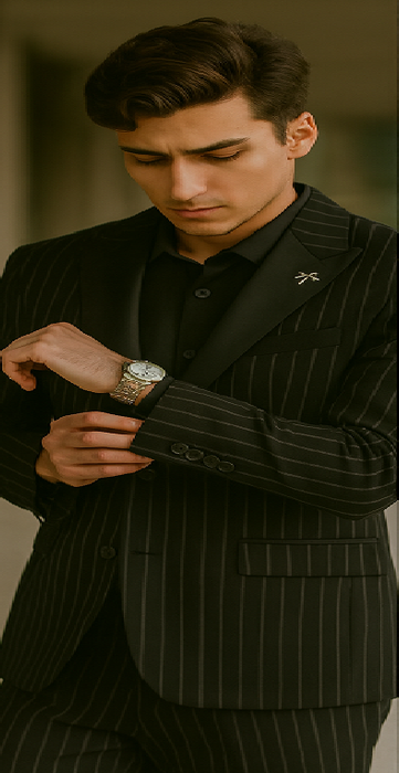 Stripe Tuxedo - Black Tuxedo - 1920s Pinstripe Suit - Gangster Suit