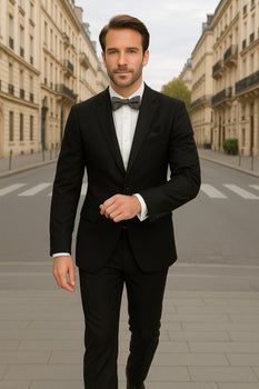 Wool Suit - Italian Made Business Suit by Statement Men's 2 Piece 100% Wool Modern Fit Suit - Subtle Texture