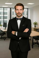 Wool Suit - Italian Made Business Suit by Statement Men's 2 Piece 100% Wool Modern Fit Suit - Subtle Texture