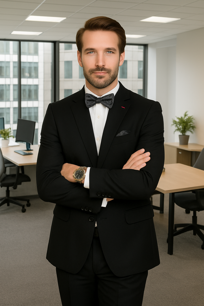 Wool Suit - Italian Made Business Suit by Statement Men's 2 Piece 100% Wool Modern Fit Suit - Subtle Texture