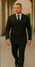 Wool Suit - Italian Made Business Suit by Statement Men's 2 Piece 100% Wool Double Breasted Suit - Micro Windowpane