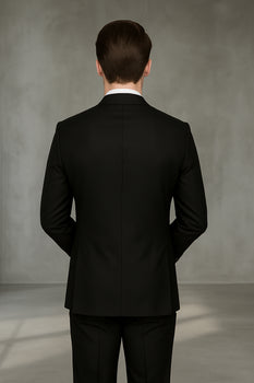 Wool Suit - Italian Made Business Suit by Statement Men's 2 Piece 100% Wool Modern Fit Suit - Subtle Texture
