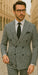 Wool Suit - Italian Made Business Suit by Statement Men's 2 Piece 100% Wool Double Breasted Suit - Houndstooth Pattern