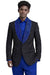 Mens Black Designer Blazer with Gold Studded Shawl Lapel – Slim Fit Luxury Fashion Jacket