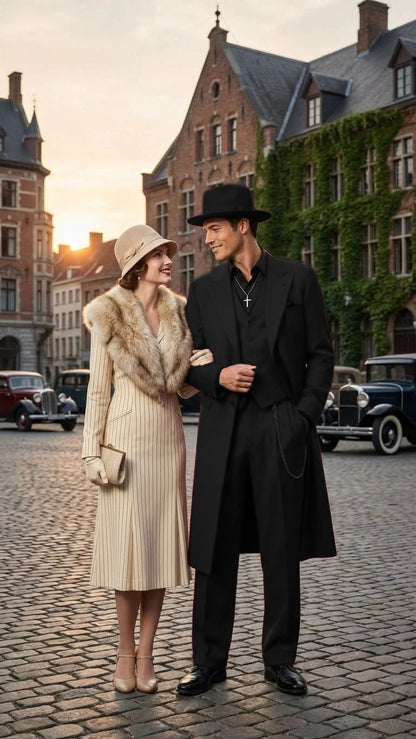 Men’s 1920s Burgundy Zoot Suit – Long Mafia Gangster Three-Piece Vintage Outfit Zuit Pachuco Style