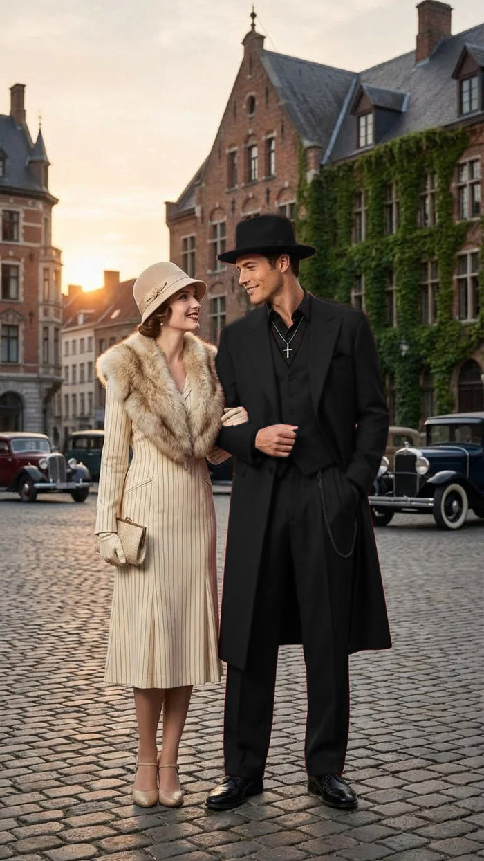 Men’s 1920s Burgundy Zoot Suit – Long Mafia Gangster Three-Piece Vintage Outfit Zuit Pachuco Style