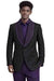 Mens Black Designer Blazer with Gold Studded Shawl Lapel – Slim Fit Luxury Fashion Jacket