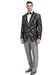 Mens Black Floral Paisley Tuxedo Blazer – Slim Fit Shawl Lapel Prom Wedding Dinner Jacket