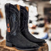 Black Snake Print Boots Square Toe by Hooch Boots
