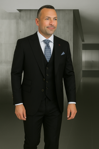 Wool Suit - Italian Made Business Suit by Statement Men's 3 Piece 100% Wool Fashion Suit - Bold Colors