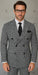 Wool Suit - Italian Made Business Suit by Statement Men's 2 Piece 100% Wool Double Breasted Suit - Houndstooth Pattern