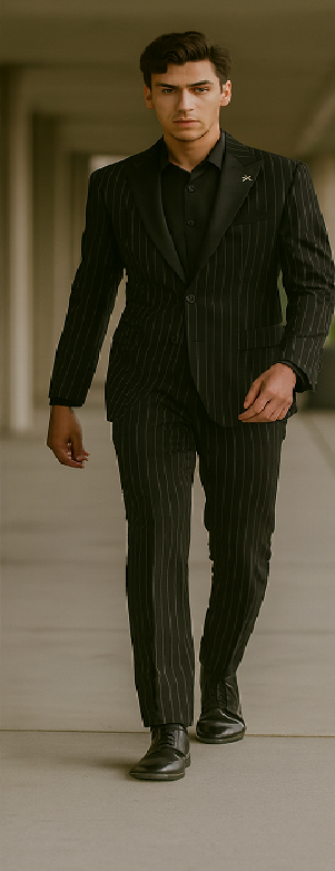Stripe Tuxedo - Black Tuxedo - 1920s Pinstripe Suit - Gangster Suit