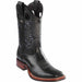 Mens Black Square Toe Boots Rubber Sole