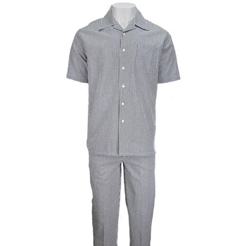 Black Seersucker Relaxed Fit Duo - Image 2