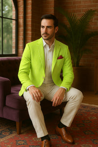 Mens Italian Lavender Seersucker Blazer – Lightweight Summer Striped Suit Jacket - Image 7