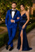 Men'S 1 Button Royal Blue Tuxedo Black Lapeled Dress Suits For Men Dinner Jacket