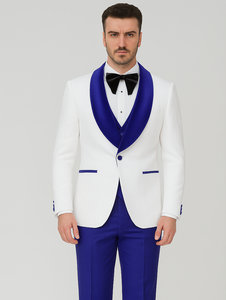 Blue Prom Suit - One Button Blue Homecoming Outfits For Guys Royal Blue Velvet Lapel