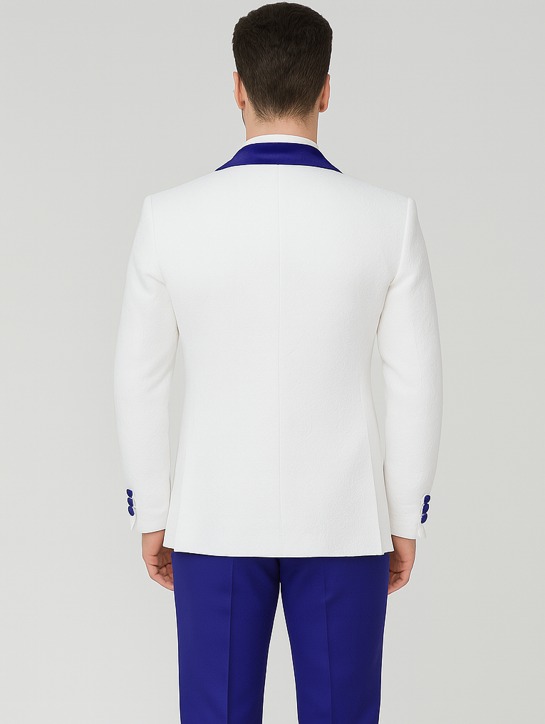 Blue Prom Suit - One Button Blue Homecoming Outfits For Guys Royal Blue Velvet Lapel - Image 2