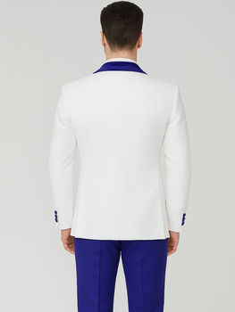 Blue Prom Suit - One Button Blue Homecoming Outfits For Guys Royal Blue Velvet Lapel - Image 2