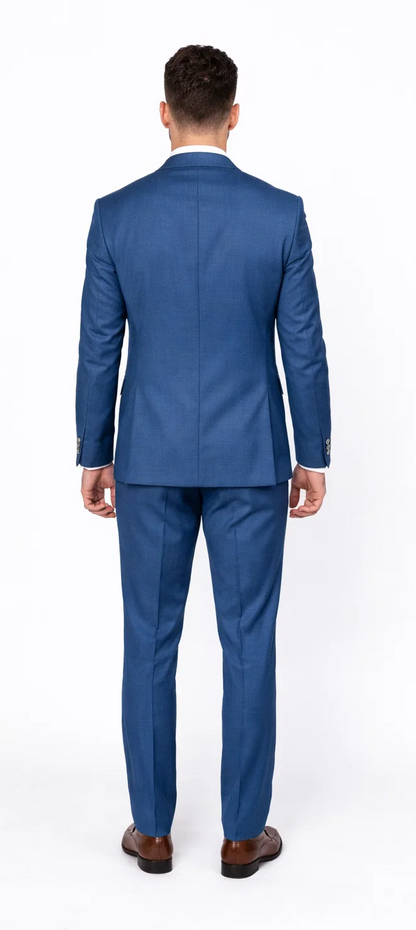 Blue Slim Fit Men’s Suit by Rossiman Rossi – Skinny Style with 1-Button Jacket - Image 2