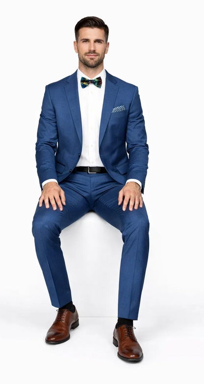 Blue Slim Fit Men’s Suit by Rossiman Rossi – Skinny Style with 1-Button Jacket - Image 4