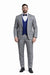 Blue Slim Fit Tuxedo 4 Piece Glen Plaid with Bow Tie