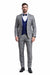 Blue Slim Fit Tuxedo 4 Piece Glen Plaid with Bow Tie