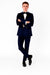 Navy Blue Velvet Double Breasted Suits - Velvet Pants - Slim Fit Suit