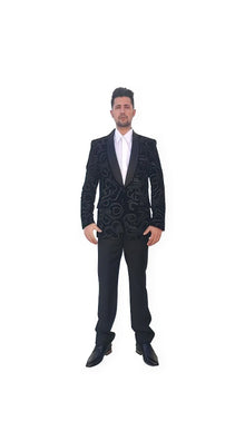 Men'S Royal Blue Shiny Sequin 2 Button Cheap Priced Casual Blazer