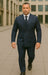 Wool Suit - Italian Made Business Suit by Statement Men's 2 Piece 100% Wool Double Breasted Suit - Micro Windowpane