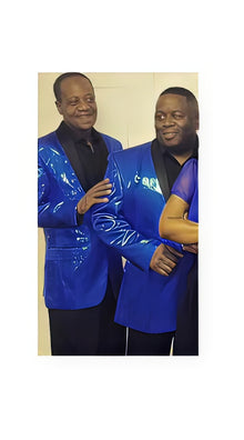 Alberto Nardoni Brand Sequin Royal Blue Shiny ~ Flashy Stage Blazer Sport Coat Prom Jacket