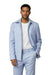 Mens Light Blue Textured Zip-Up Jacket Set – Slim Fit Casual 2 Piece Outfit with Matching Trousers