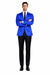 Men’s Slim Fit Blue Satin Blazer – Elegant Two-Button Formal Suit Jacket for Weddings, in blue Color