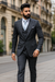 Suits With Baggy Pleated Pants - Wide Leg Pants 100% Wool - Classic Fit in Navy by Rossiman